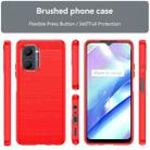 For Realme C30s Brushed Texture Carbon Fiber TPU Phone Case(Red) - 2