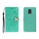 For Xiaomi Redmi Note 9 Pro Horizontal Rhinestone Butterfly Embossed Leather Case with Card Slot & Wallet & Holder(Green) - 1