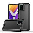 For vivo Y15s 2021 / Y15a / Y01  4G Armour Two-color TPU + PC Phone Case(Black) - 1