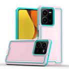 For vivo Y35 4G / Y22s Armour Two-color TPU + PC Phone Case(Pink+Blue) - 1