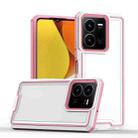 For vivo Y35 4G / Y22s Armour Two-color TPU + PC Phone Case(White+Pink) - 1