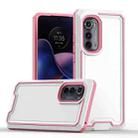 For Motorola Edge 2022 Armour Two-color TPU + PC Phone Case(White+Pink) - 1