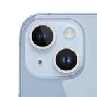 For iPhone 14 Plus Glitter Ring Tempered Glass Camera Lens Film(Silver) - 1