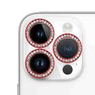 For iPhone 14 Pro 9H Point Drill Camera Lens Film Protector Circle(Red) - 1