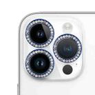 For iPhone 14 Pro 9H Point Drill Camera Lens Film Protector Circle(Blue) - 1