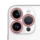 For iPhone 14 Pro Max 9H Point Drill Camera Lens Film Protector Circle(Red) - 1