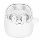 For JBL Tune Flex Earphone Silicone Protective Case(White) - 1