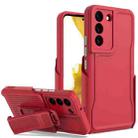 For Samsung Galaxy S23 5G Explorer Series Back Clip Holder PC Phone Case(Red) - 1
