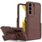 For Samsung Galaxy S23 5G Explorer Series Back Clip Holder PC Phone Case(Borwn) - 1