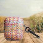 For AirPods 1 / 2 Weave Texture PU Shockproof Earphone Protective Case with Hook(Rainbow) - 1
