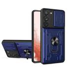 For Samsung Galaxy S23+ 5G Sliding Camshield TPU+PC Phone Case with Card Slot(Blue) - 1