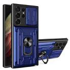 For Samsung Galaxy S23 Ultra 5G Sliding Camshield TPU+PC Phone Case with Card Slot(Blue) - 1