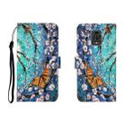 For Xiaomi Redmi Note 9 Pro 3D Colored Drawing Horizontal Flip Leather Case with Holder & Card Slot & Wallet(Purple Butterfly) - 1