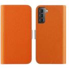 For Samsung Galaxy S23 5G Candy Color Litchi Texture Leather Phone Case(Orange) - 1