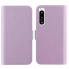 For Sony Xperia 5 IV Candy Color Litchi Texture Leather Phone Case(Light Purple) - 1