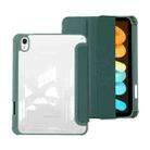 For iPad mini 6 Acrylic 3-folding Leather Tablet Case(Dark Green) - 1