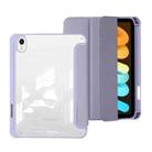 For iPad mini 6 Acrylic 3-folding Leather Tablet Case(Purple) - 1