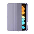 For iPad mini 6 Acrylic 3-folding Leather Tablet Case(Purple) - 2