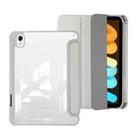 For iPad mini 6 Acrylic 3-folding Leather Tablet Case(Grey) - 1
