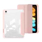 For iPad mini 6 Acrylic 3-folding Leather Tablet Case(Pink) - 1