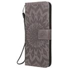 For OnePlus 8 Pressed Printing Sunflower Pattern Horizontal Flip PU Leather Case with Holder & Card Slots & Wallet & Lanyard(Grey) - 2