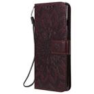 For OnePlus 8 Pressed Printing Sunflower Pattern Horizontal Flip PU Leather Case with Holder & Card Slots & Wallet & Lanyard(Brown) - 2