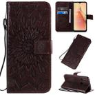 For OPPO A8 / A31 Pressed Printing Sunflower Pattern Horizontal Flip PU Leather Case with Holder & Card Slots & Wallet & Lanyard(Brown) - 1