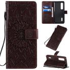 For OPPO Find X2 Pro Pressed Printing Sunflower Pattern Horizontal Flip PU Leather Case with Holder & Card Slots & Wallet & Lanyard(Brown) - 1