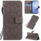 For Xiaomi MI 10 / 10 Pro Pressed Printing Sunflower Pattern Horizontal Flip PU Leather Case with Holder & Card Slots & Wallet & Lanyard(Grey) - 1