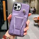 For iPhone 13 Pro Max Side Leather Rotation Card Holder Phone Case(Purple) - 1