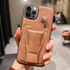 For iPhone 12 Pro Max Side Leather Rotation Card Holder Phone Case(Brown) - 1