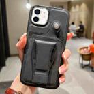 For iPhone 12 Side Leather Rotation Card Holder Phone Case(Black) - 1