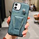 For iPhone 12 Side Leather Rotation Card Holder Phone Case(Green) - 1