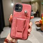 For iPhone 11 Side Leather Rotation Card Holder Phone Case(Pink) - 1