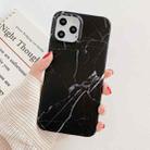 For iPhone 14 Pro Max Marble Frosted TPU Phone Case(Black) - 1
