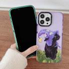 For iPhone 12 Pro Wizard Cat Colored Drawing Pattern Phone Case(White) - 3