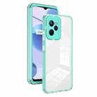 For Realme C35 3 in 1 Clear TPU Color PC Frame Phone Case(Light Green) - 1