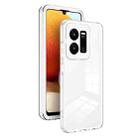 For vivo Y35 4G 2022 Global / Y22 4G 3 in 1 Clear TPU Color PC Frame Phone Case(White) - 1