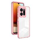 For vivo Y35 4G 2022 Global / Y22 4G 3 in 1 Clear TPU Color PC Frame Phone Case(Pink) - 1