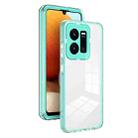 For vivo Y35 4G 2022 Global / Y22 4G 3 in 1 Clear TPU Color PC Frame Phone Case(Light Green) - 1