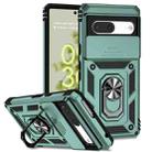 For Google Pixel 7 5G Sliding Camshield Holder Phone Case(Dark Green) - 1