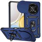For Honor X9 Sliding Camshield Holder Phone Case(Blue) - 1