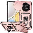 For Honor X9 Sliding Camshield Holder Phone Case(Rose Gold) - 1