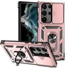 For Samsung Galaxy S23 Ultra 5G Sliding Camshield Holder Phone Case(Rose Gold) - 1