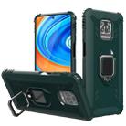 For Xiaomi Redmi Note 9 Pro Carbon Fiber Protective Case with 360 Degree Rotating Ring Holder(Green) - 1