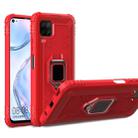 For Huawei P40 Lite Carbon Fiber Protective Case with 360 Degree Rotating Ring Holder(Red) - 1