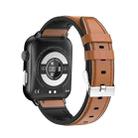 E200 1.72 inch HD Screen Encoder Leather Strap Smart Watch Supports ECG Monitoring/Blood Oxygen Monitoring(Brown) - 3