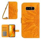 For Samsung Galaxy Note 8 Skin Feel Sun Flower Pattern Flip Leather Phone Case with Lanyard(Yellow) - 1