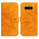 For Samsung Galaxy Note 8 Skin Feel Sun Flower Pattern Flip Leather Phone Case with Lanyard(Yellow) - 2