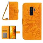 For Samsung Galaxy S9+ Skin Feel Sun Flower Pattern Flip Leather Phone Case with Lanyard(Yellow) - 1